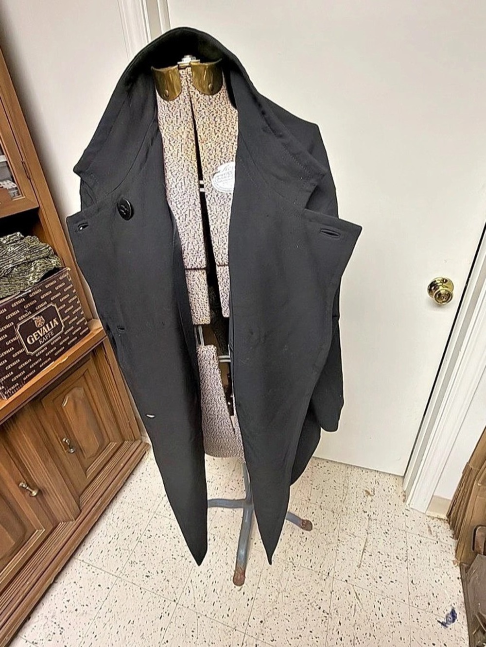 Talbots Double Breasted Wool Blend Coat Black 14W